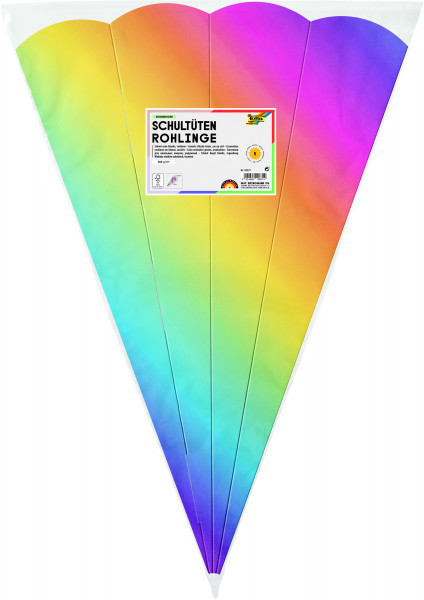 Schultüten Rohlinge 400 g/m² 68 cm Regenbogenfarben 5 Stück