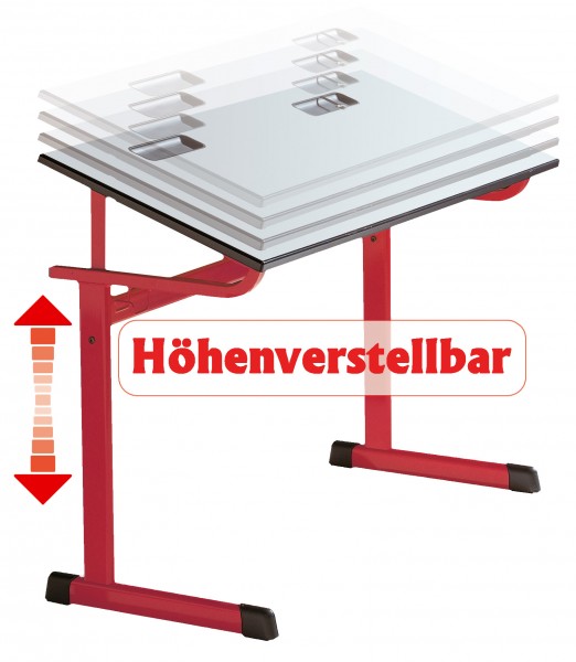 Zweiertisch Tischhöhe verstellbar PU-Kante Plattengröße 130x55 cm Tischpla