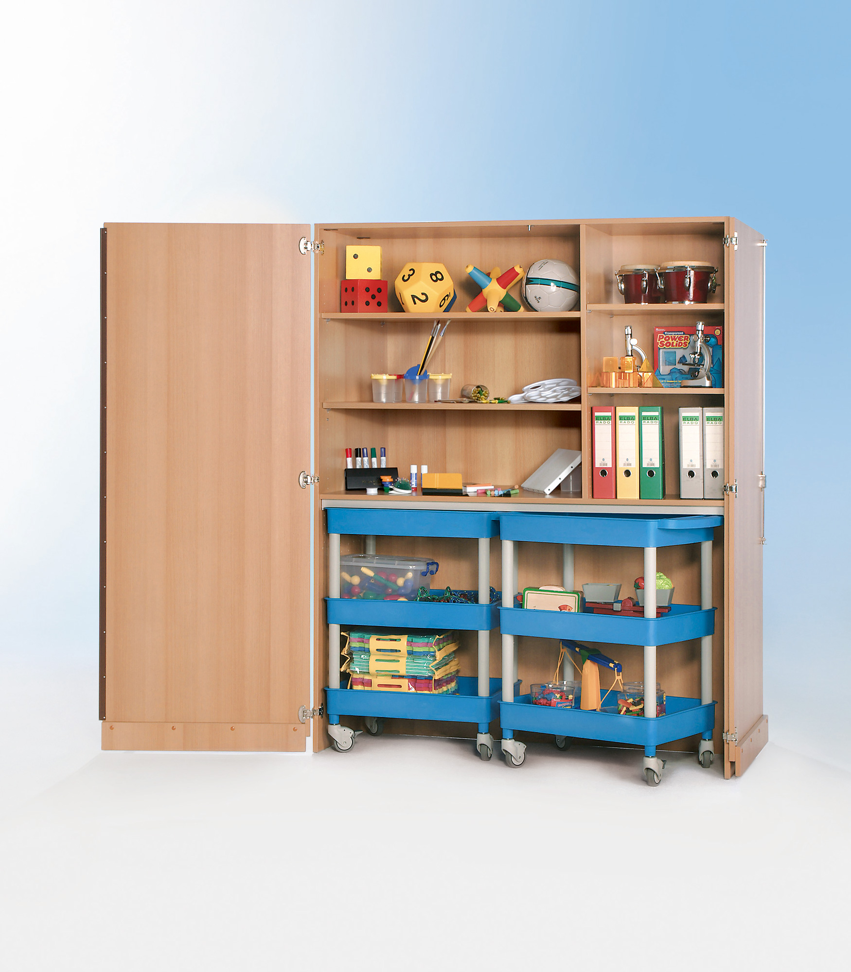 Garagenschrank mit 2 CleverCarts BHT 150x190x60 cm | LMS Lehrmittel
